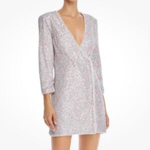 BCBGMAXAZRIA Multicolored Sequin
Wrap Dress